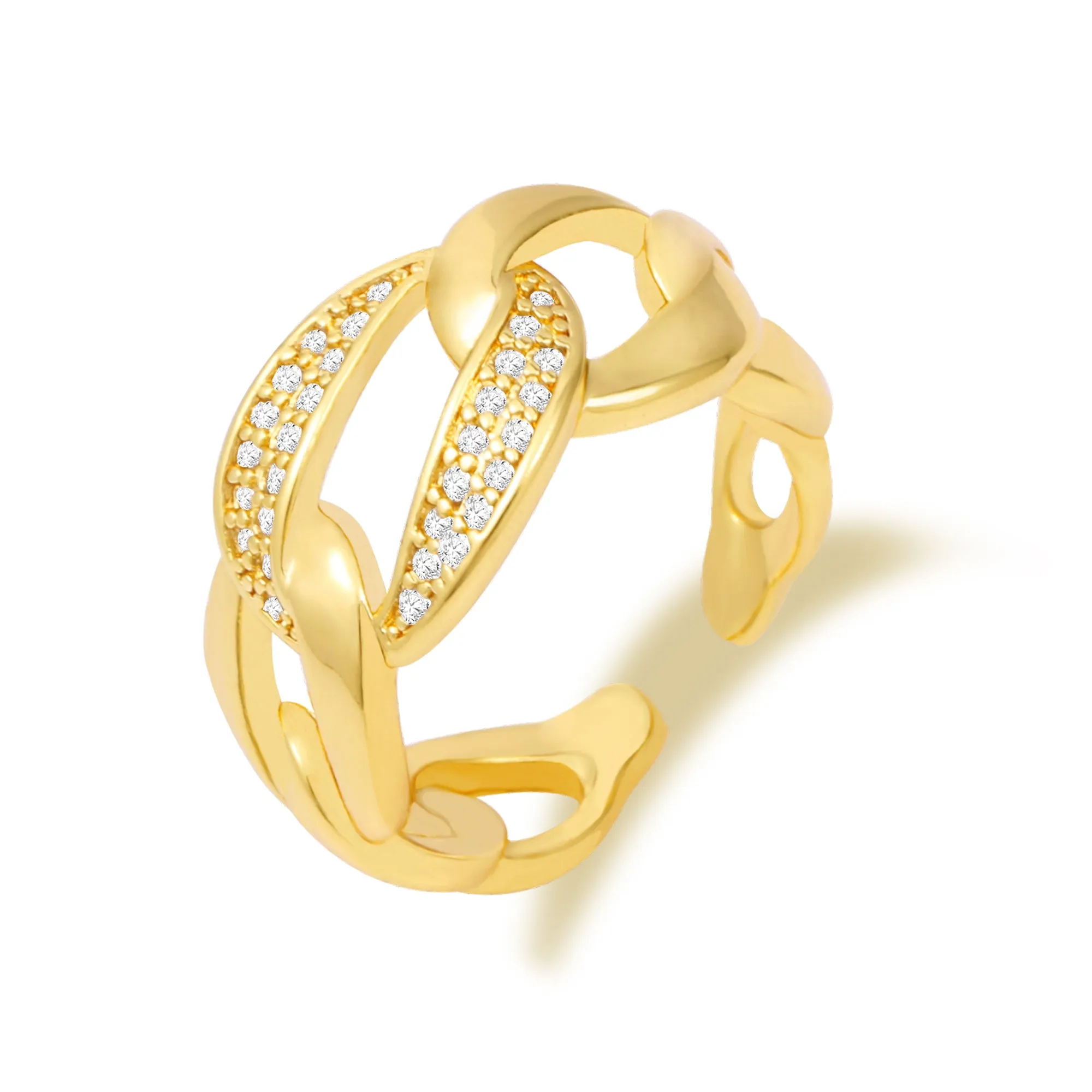 14k Gold Chunky Link Chain Open Ring