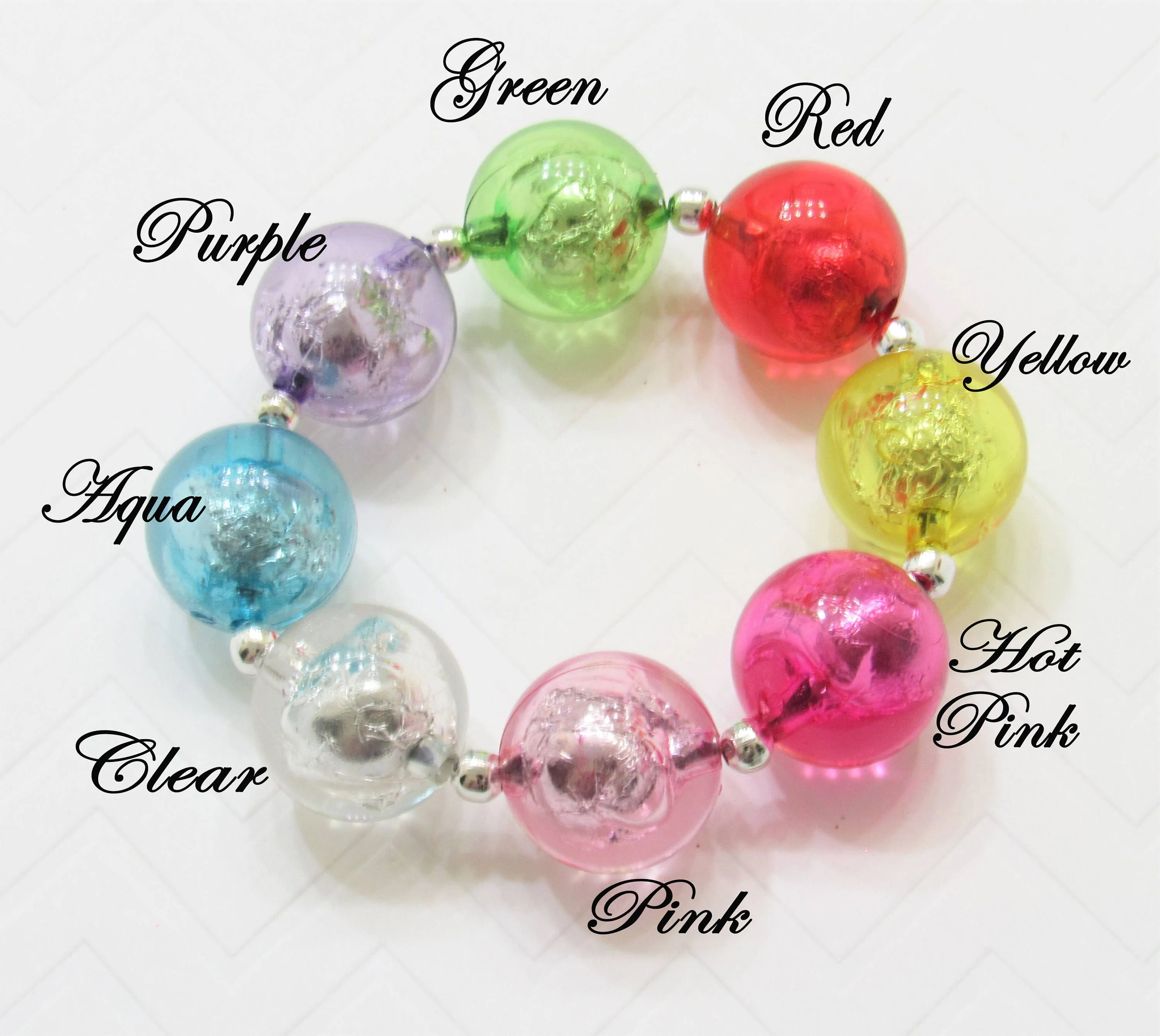 20mm Clear Foil Beads, Bubblegum Bead In A Bead, Chunky Foil Bead, Chunky Bubblegum Necklace Bead Supply, Jewelry Supply
