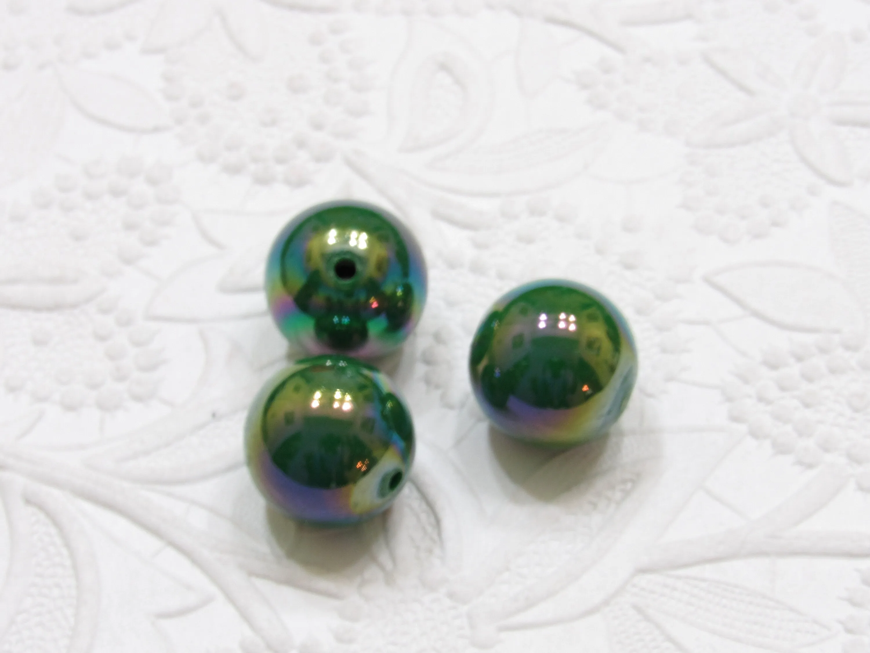 20mm Green AB Bubblegum Beads, Chunky AB Beads, Round Acrylic Gumball Bead, Bubblegum Bead, Jewelry and Beading Supply
