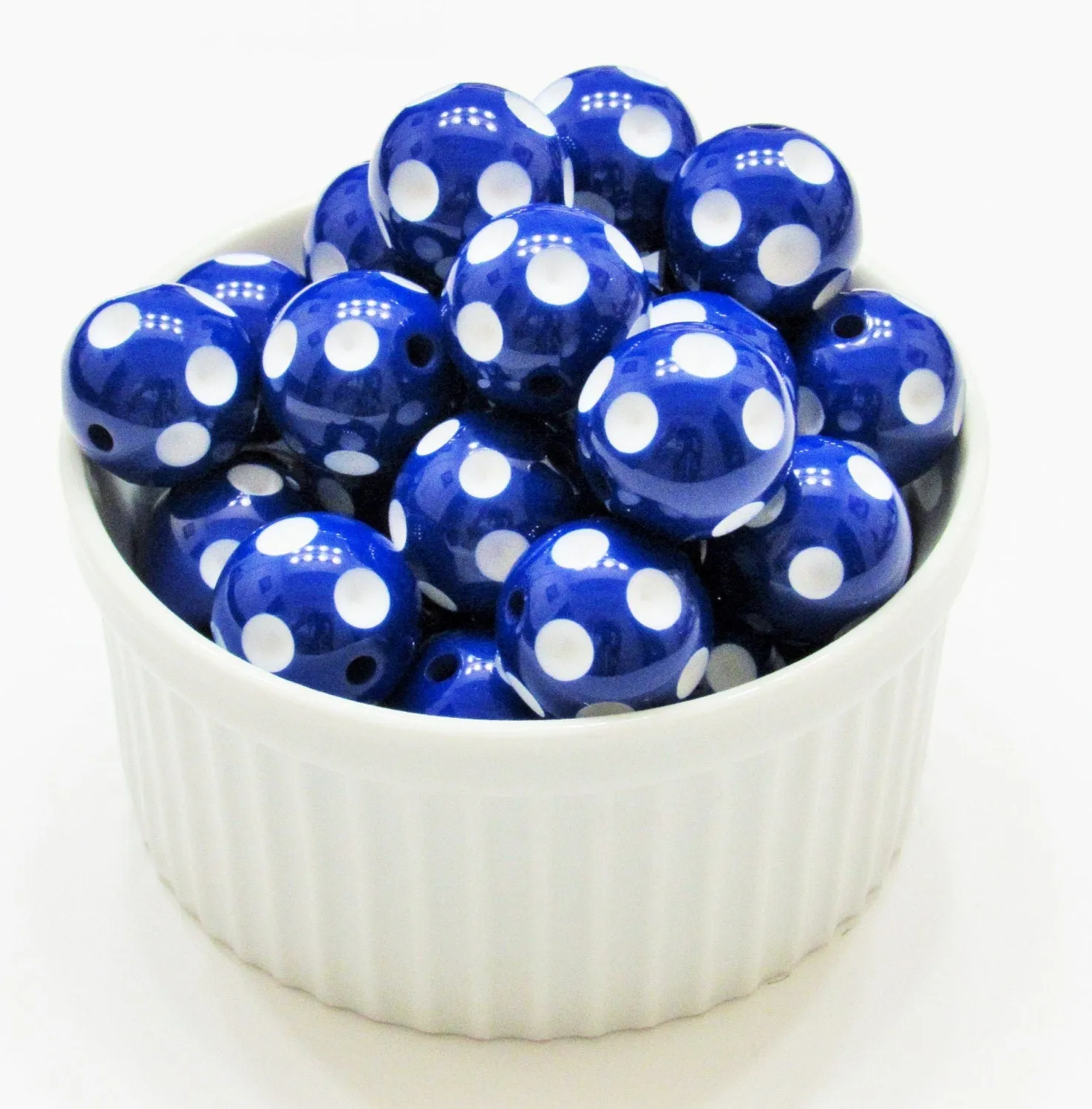 20mm Royal Blue Polka Dot Beads, Bubblegum Beads, Chunky Acrylic Gumball Beads, Bubblegum Necklace beads, Chunky Necklace Supply Beads