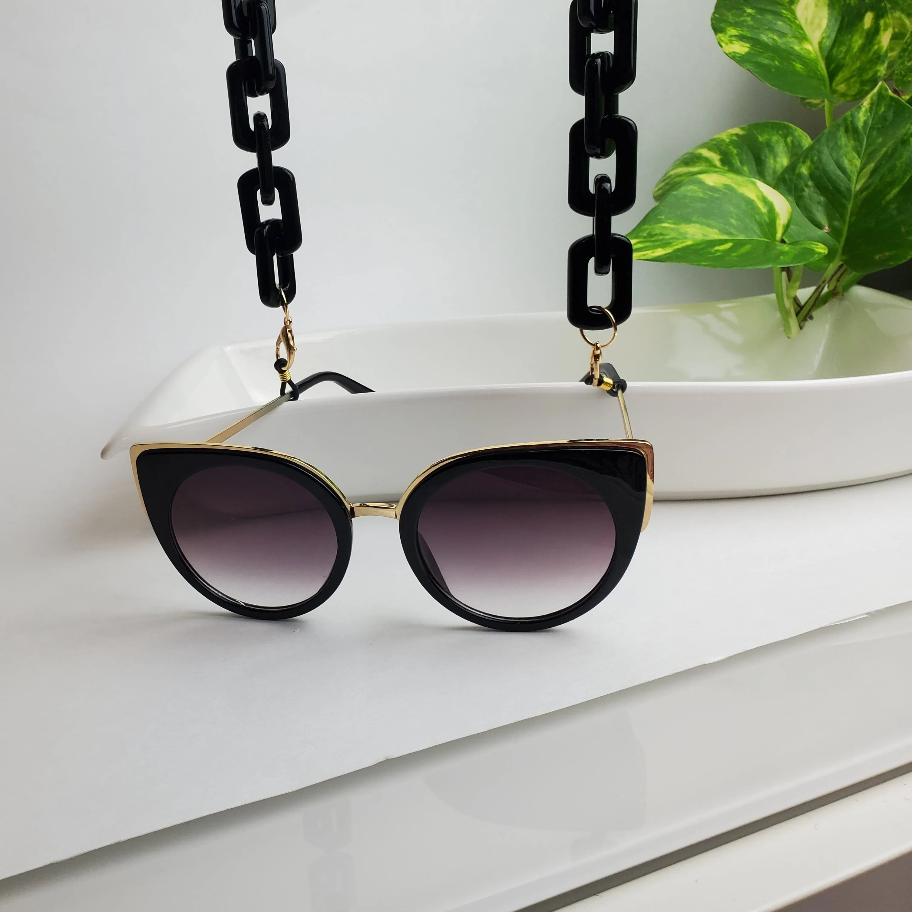 3-in-1 Chunky Acrylic Chain- Black