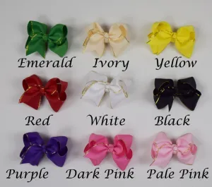 3.5in Gold Edge Chunky Bows (9 colors)