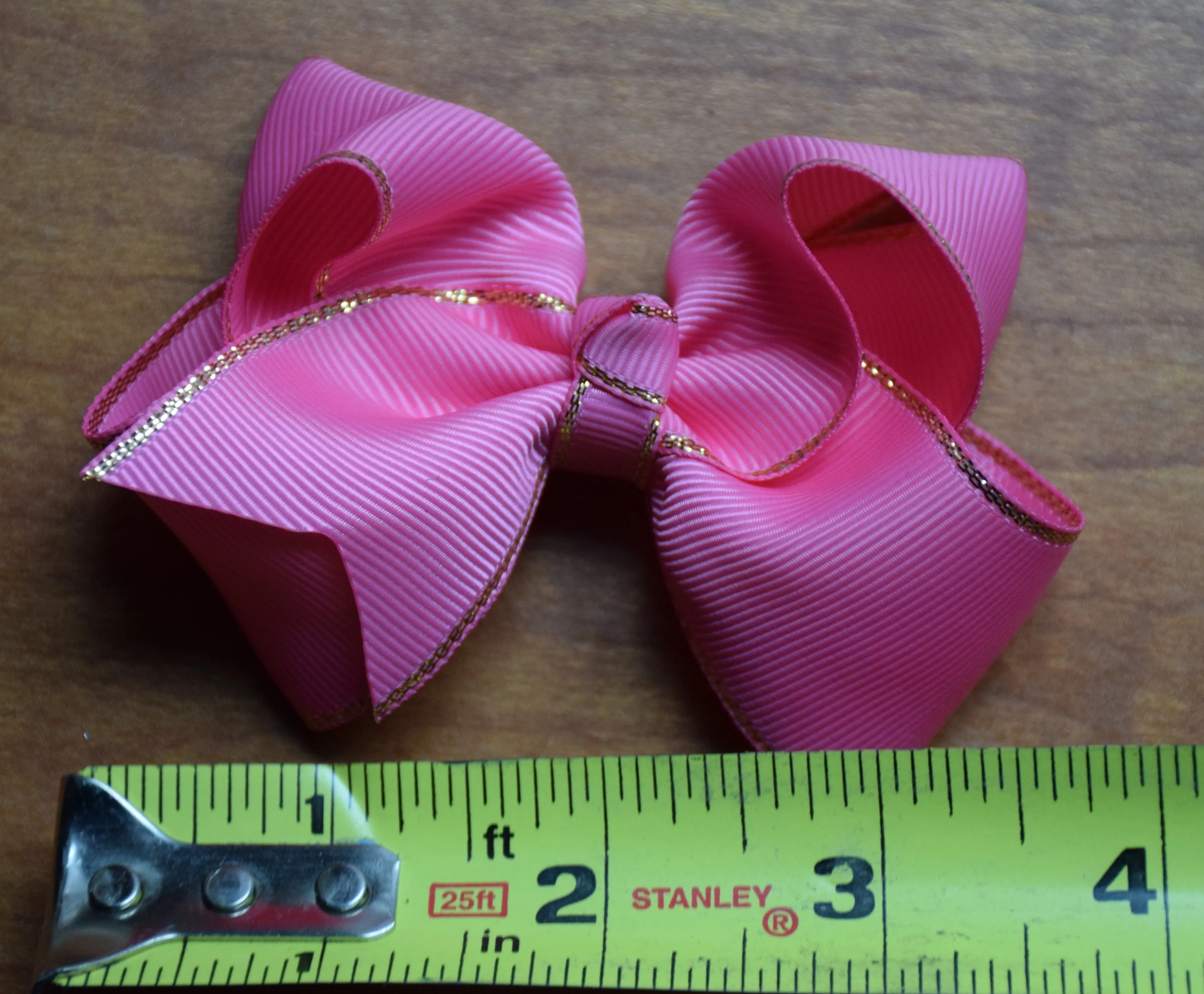 3.5in Gold Edge Chunky Bows (9 colors)