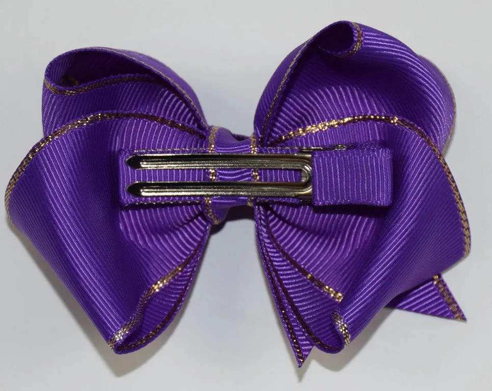 3.5in Gold Edge Chunky Bows (9 colors)