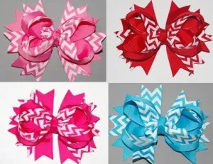 4.5 - 5in Chevron Boutique Bow (More Colors)