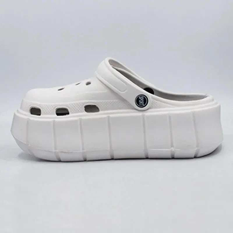 6cm DIY Platform Slippers Summer Women's Sandals Wedges Ladies Outdoor Clogs Thick Street Beach Slides Girls Garden Shoes