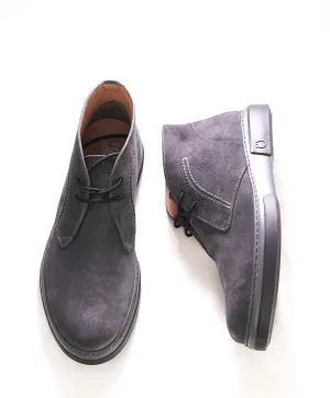 $820 SALVATORE FERRAGAMO - "ALDER" Gray Suede Logo Chukka Boot - 9.5 M US