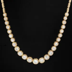 9.47ctw Old European Cut Diamond Riviere Necklace