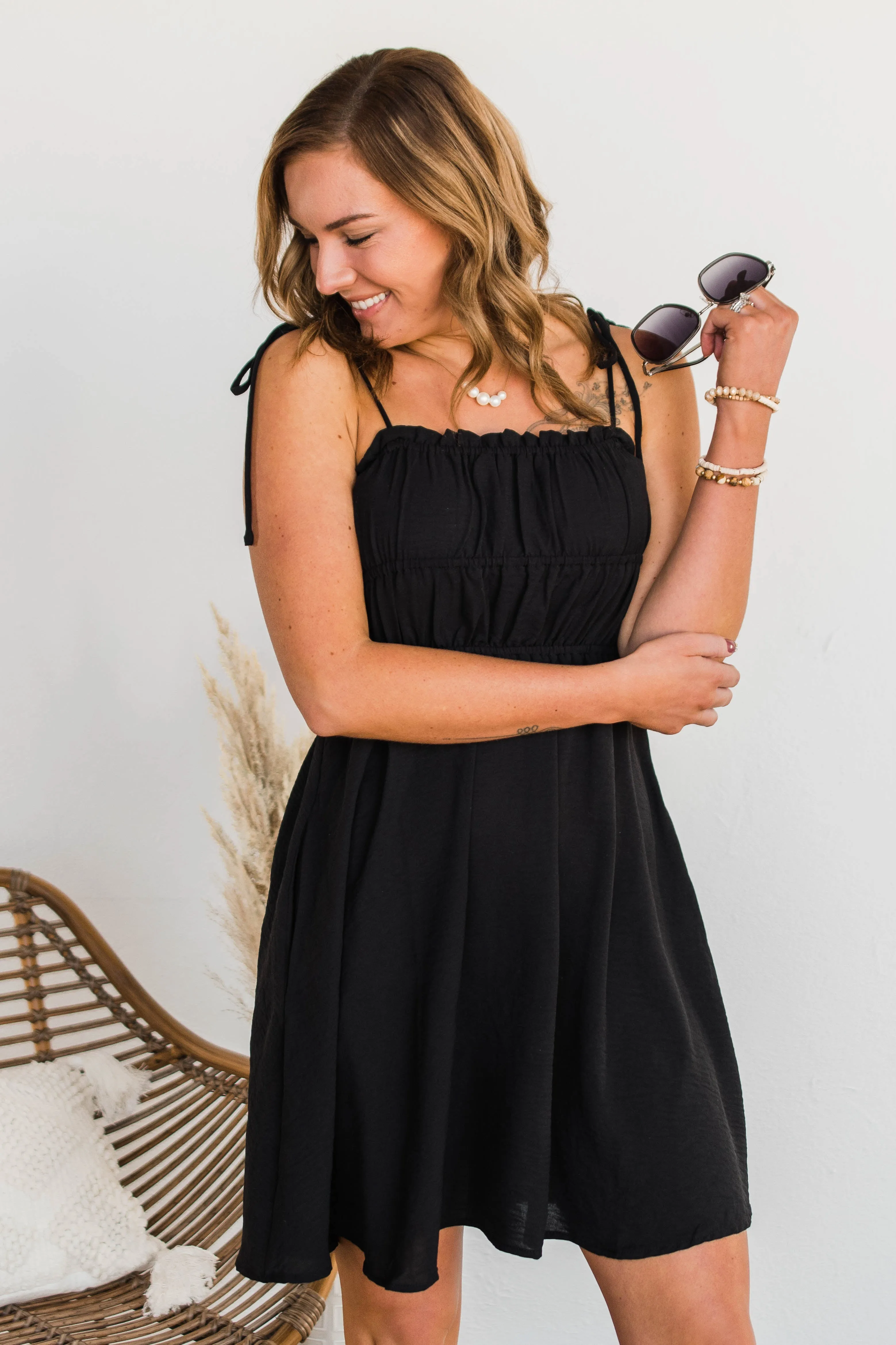 Ain't She Darling Mini Dress- Black