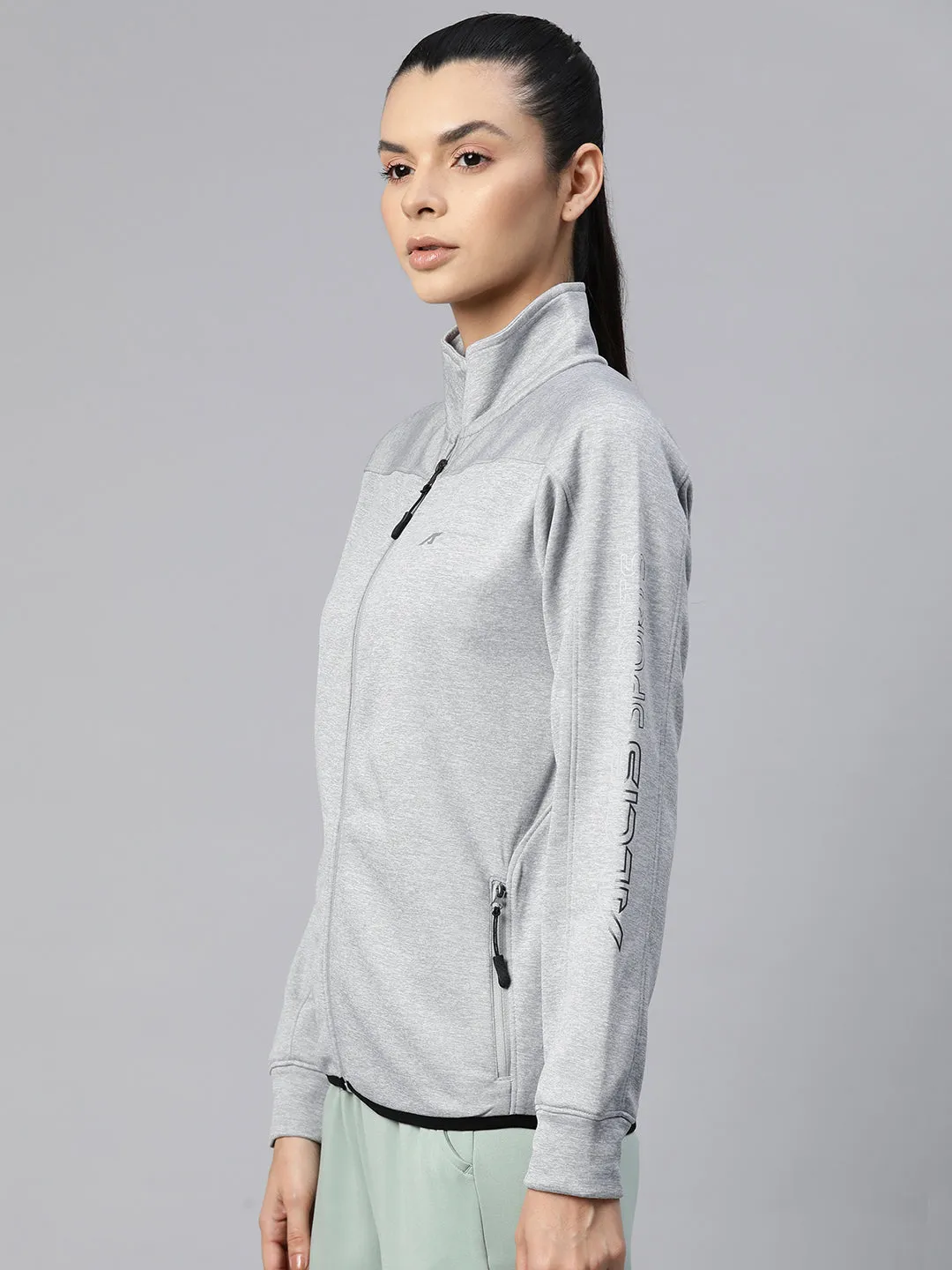Alcis Women Typography Printed Sporty Jacket