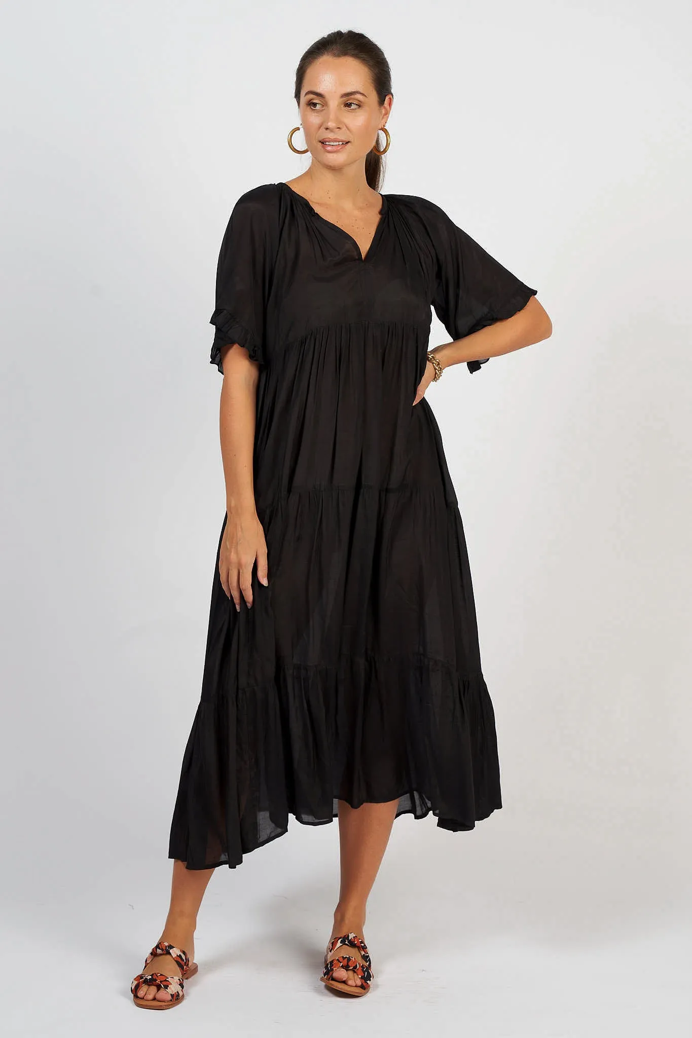 Amisha Short Sleeve Maxi Black