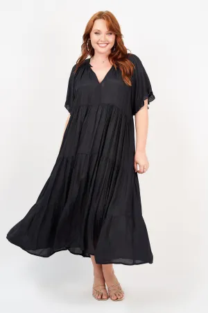 Amisha Short Sleeve Maxi Black