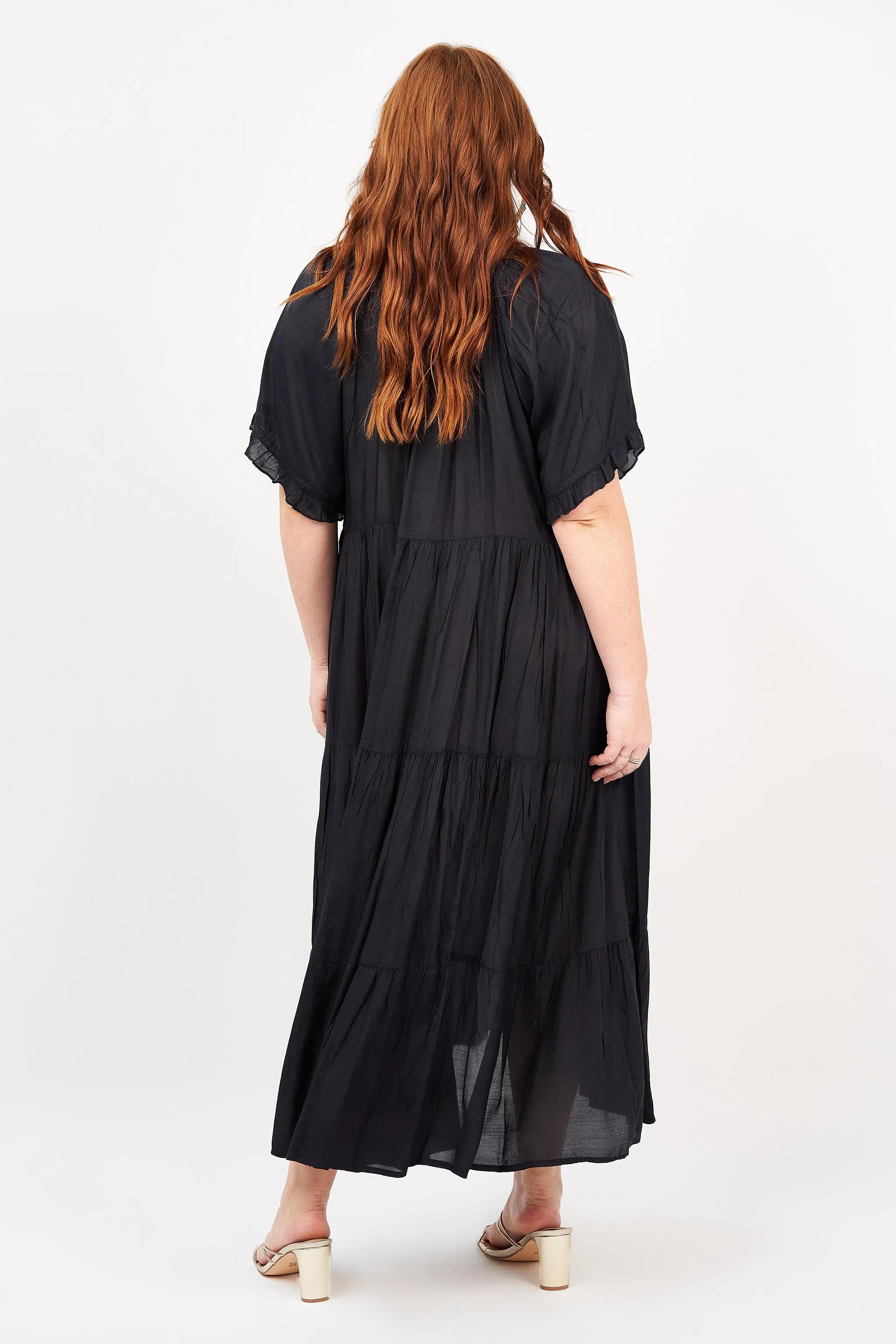 Amisha Short Sleeve Maxi Black
