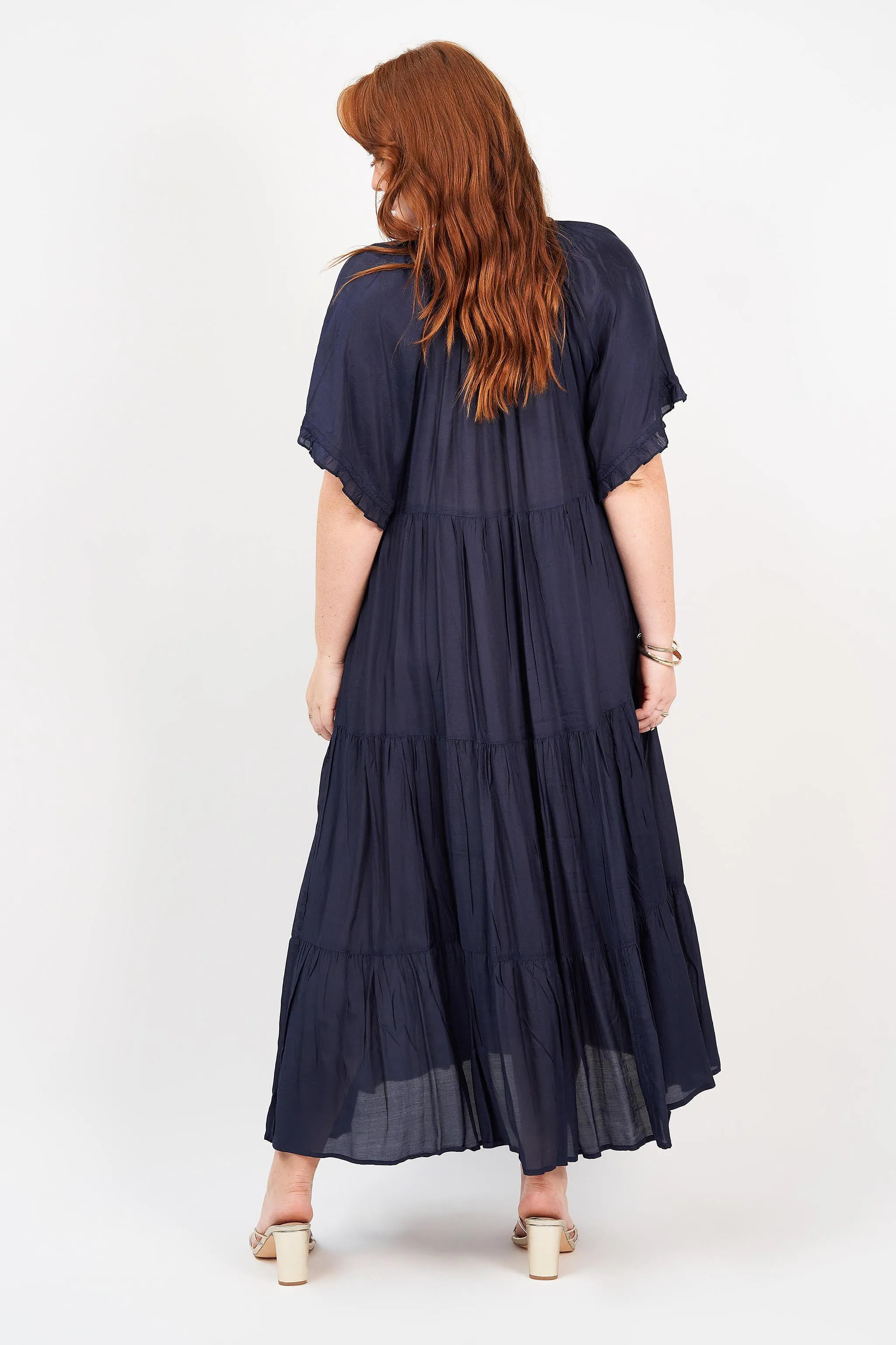 Amisha Short Sleeve Maxi Navy