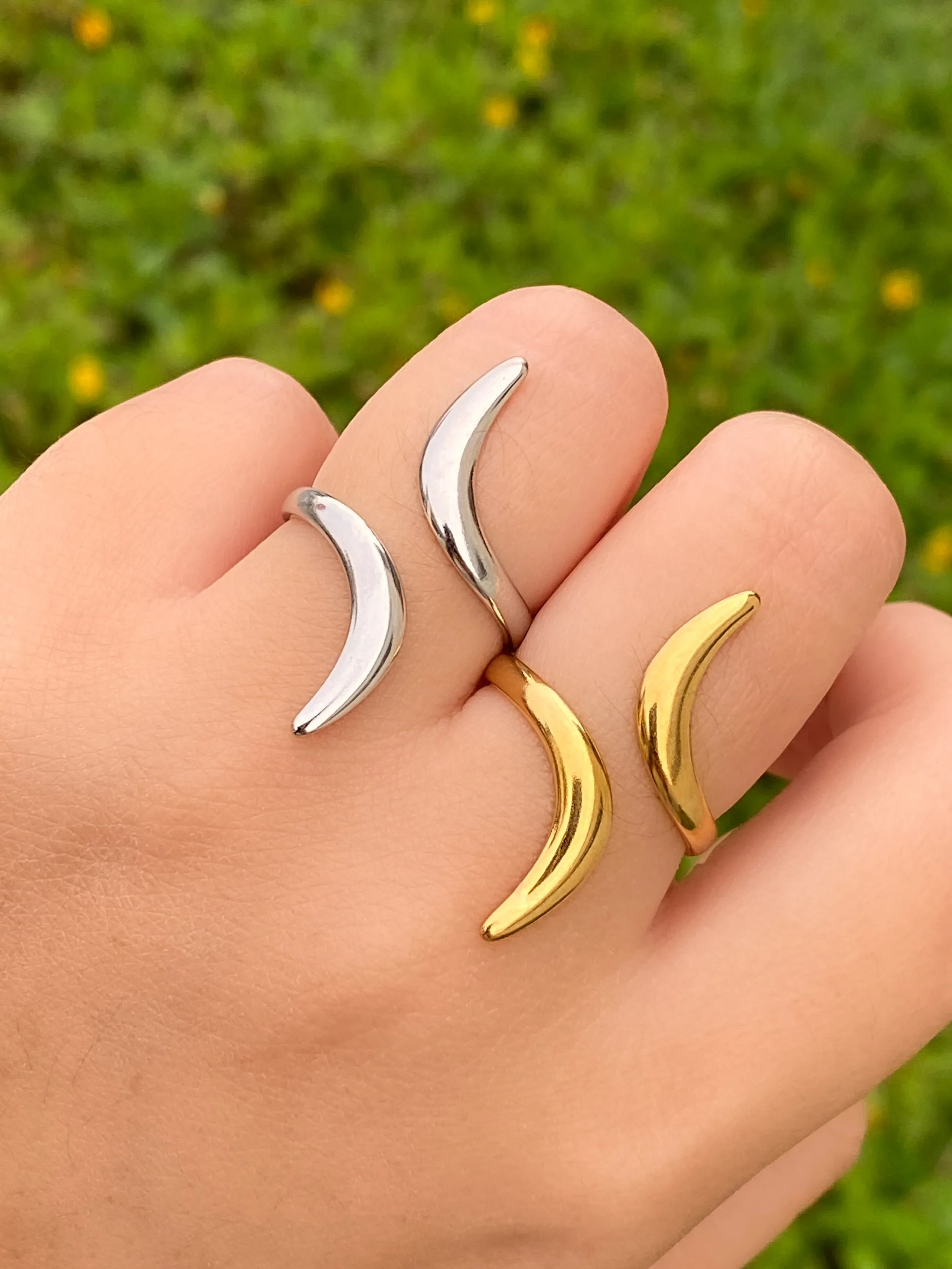 Anillo Abierto Lineas Curveadas