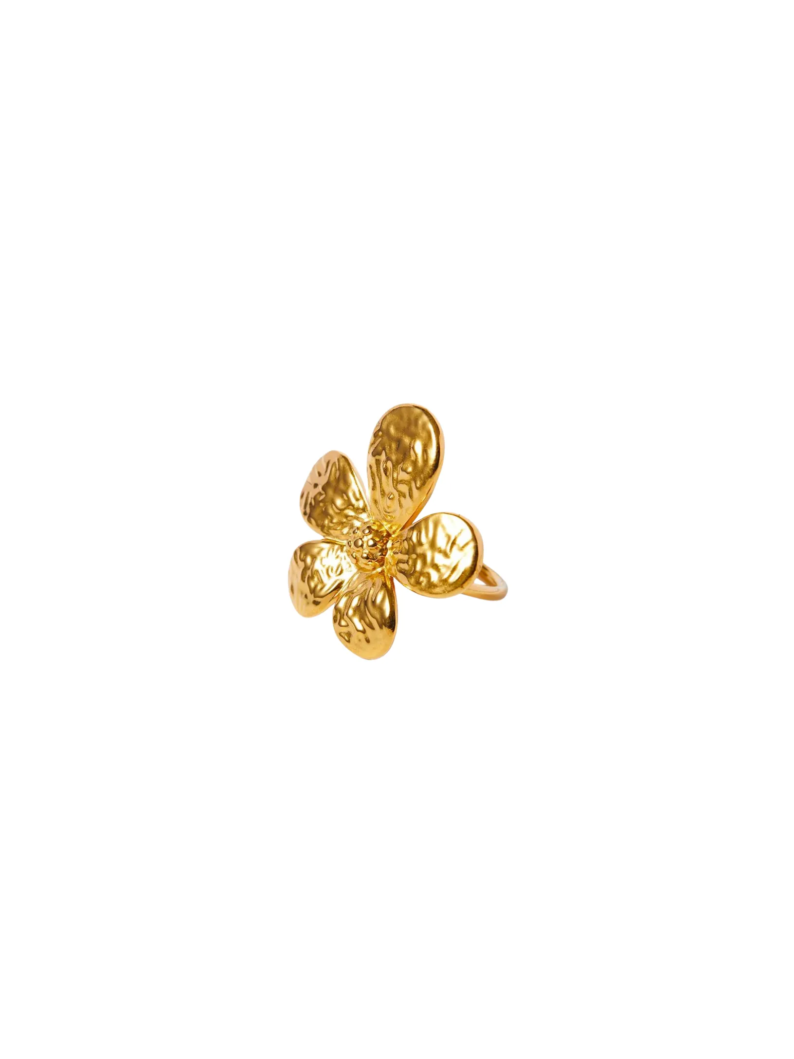 Anillo Con Flor Chunky