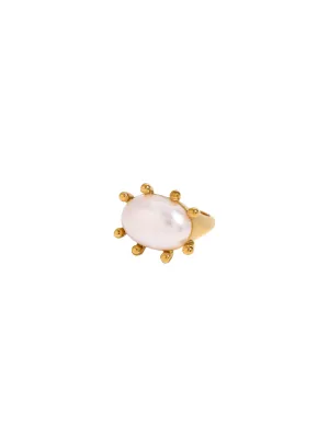 Anillo Con Piedra Y Bolitas