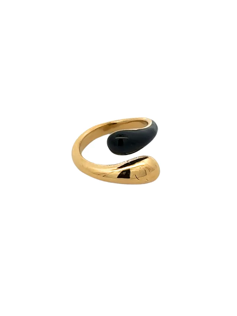 Anillo Doble Gota Bicolor
