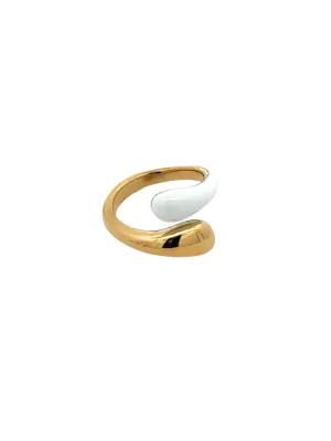 Anillo Doble Gota Bicolor