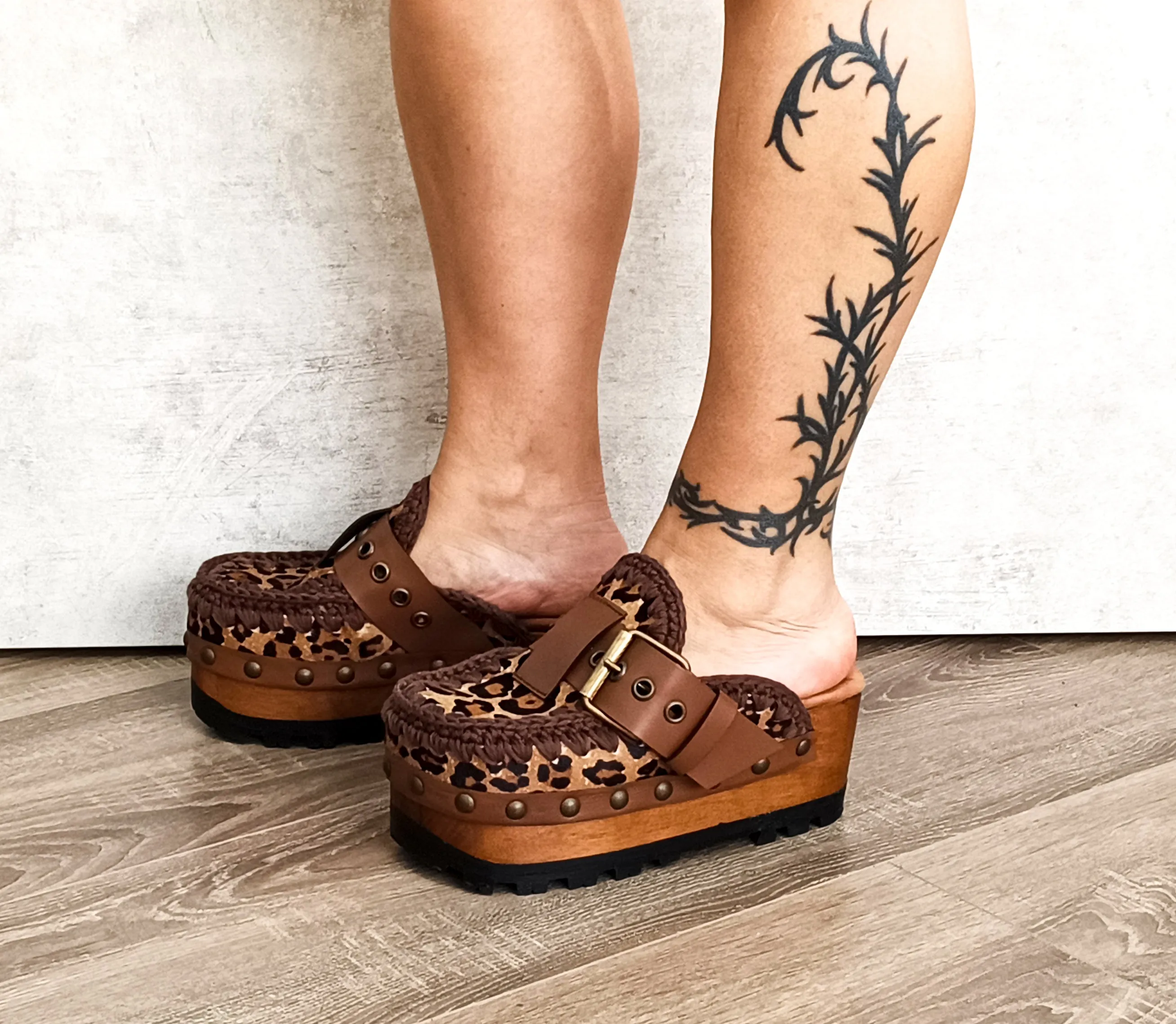 Animal print oxford clogs by Sol Caleyo