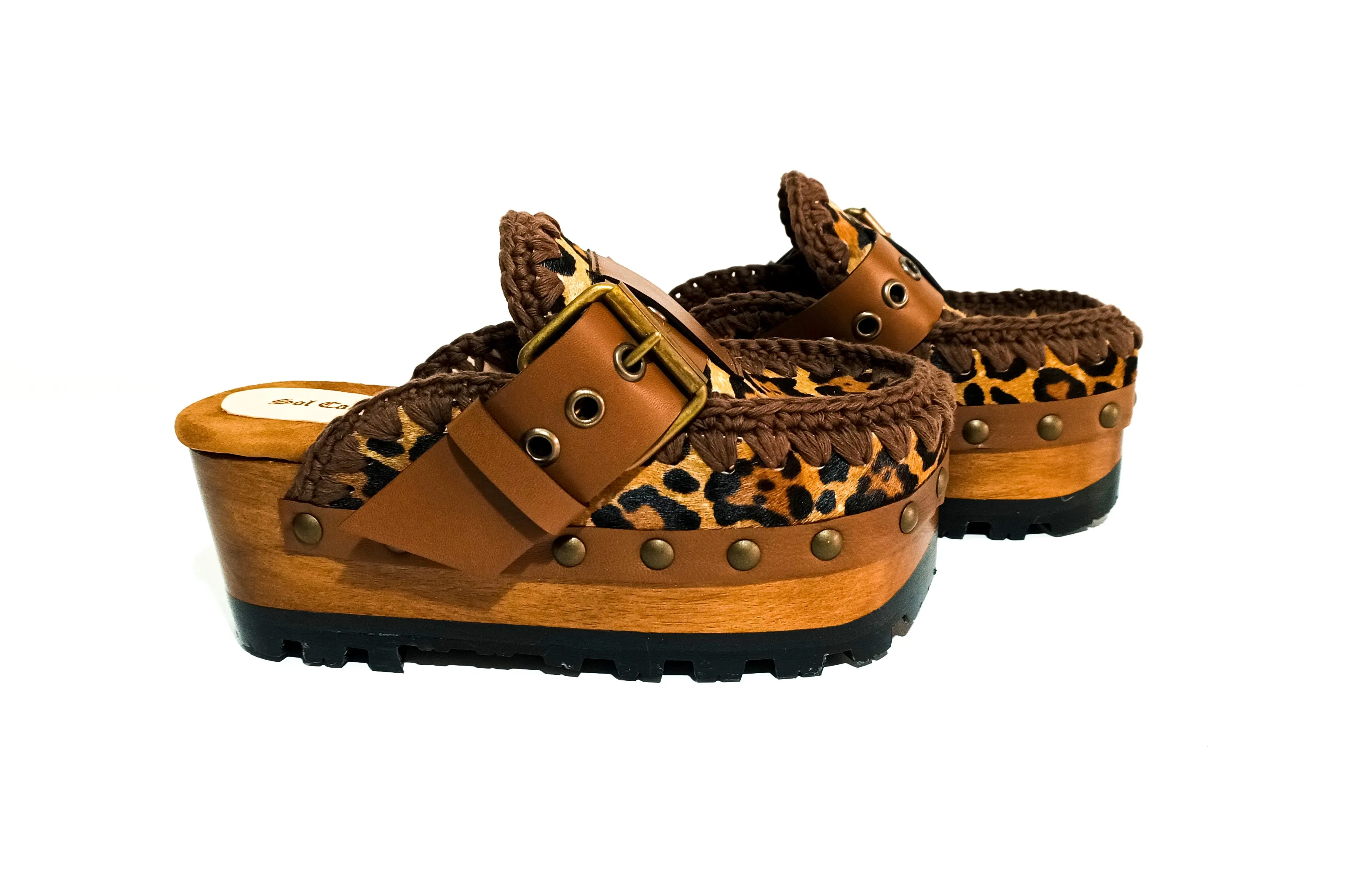 Animal print oxford clogs by Sol Caleyo