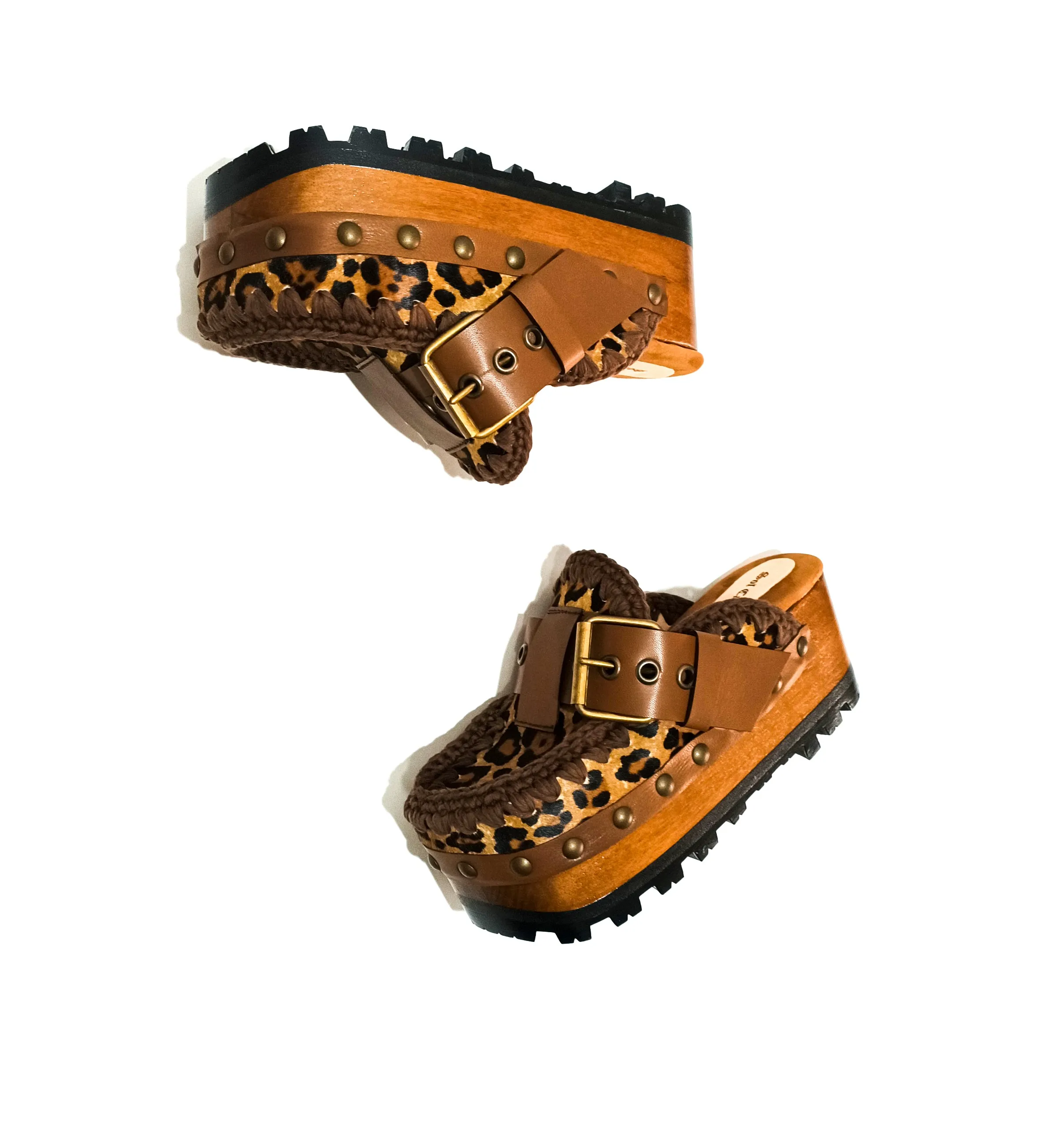 Animal print oxford clogs by Sol Caleyo