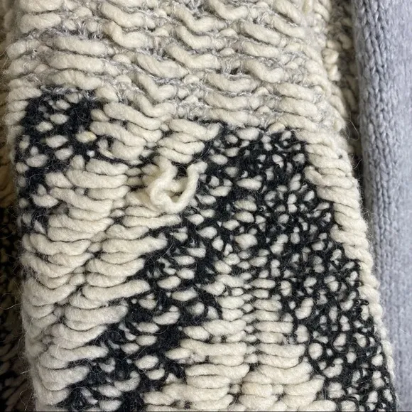 ANTHROPOLOGIE Moth Alba Fringe Sweater Chunky Knit Boho Grandpa M