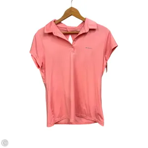 Athletic Top Short Sleeve By Columbia In Peach, Size: L