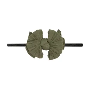 Baby Bling Army Green / Black Cable Knit Lil FAB Skinny Headband