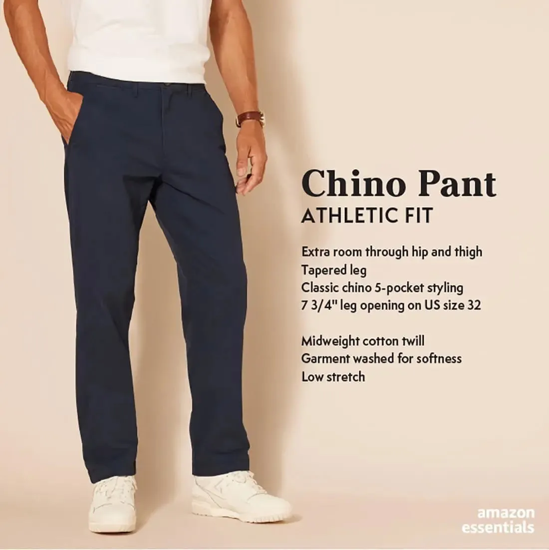 Big Men's Athletic-Fit Chino Pants for Comfort & Style