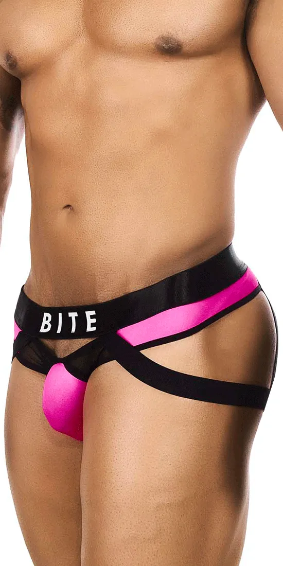 Bitewear Bw2023108 Tuxedo Banana Jockstrap Fuchsia