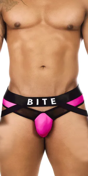Bitewear Bw2023108 Tuxedo Banana Jockstrap Fuchsia