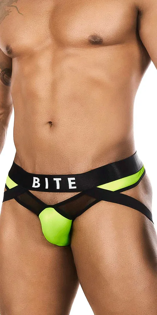 Bitewear Bw2023108 Tuxedo Banana Jockstrap Green