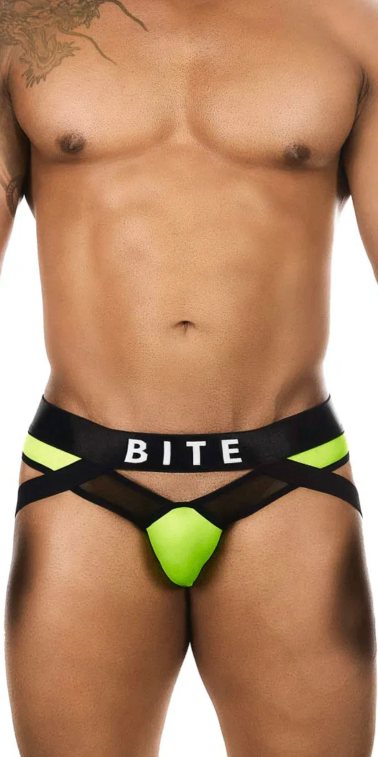 Bitewear Bw2023108 Tuxedo Banana Jockstrap Green