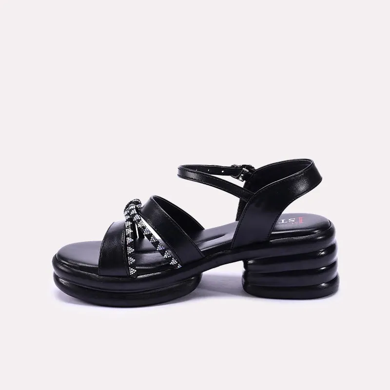 Black Chunky Heel Casual Sandals 0421422