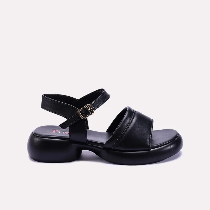 Black Chunky Heel Casual Sandals 0421484