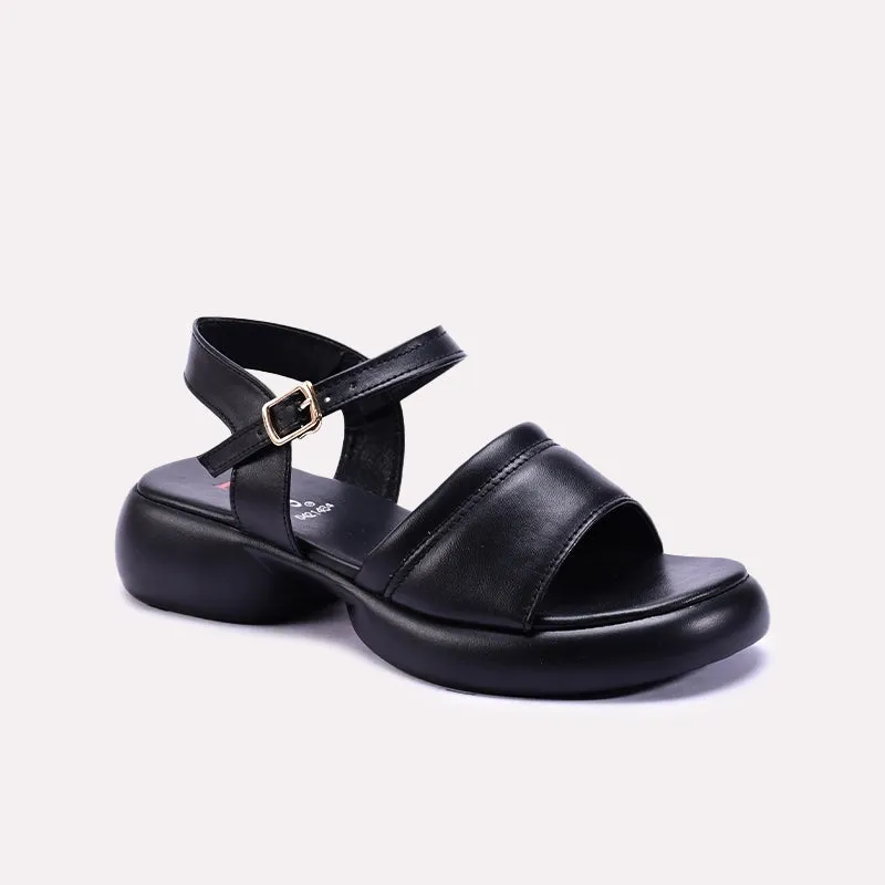 Black Chunky Heel Casual Sandals 0421484