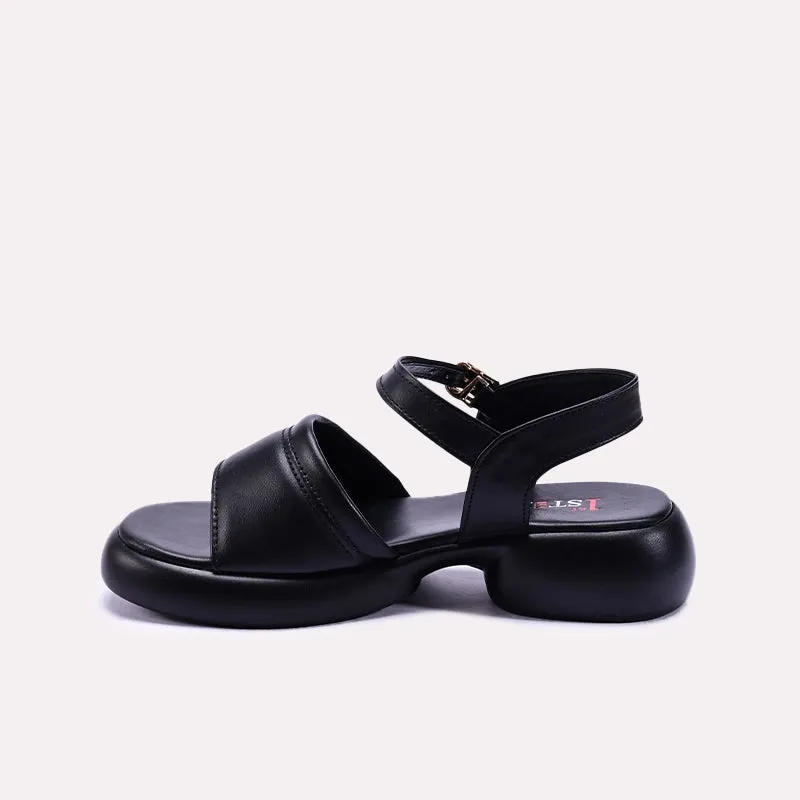 Black Chunky Heel Casual Sandals 0421484