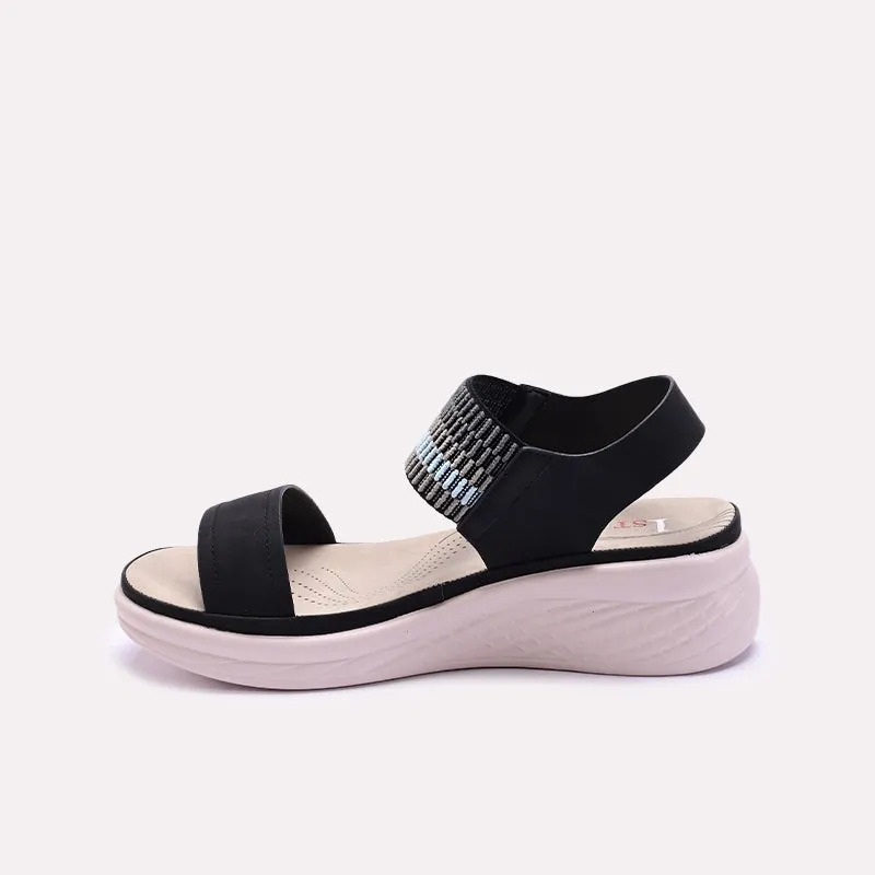 Black Chunky Heel Casual Sandals 0421537