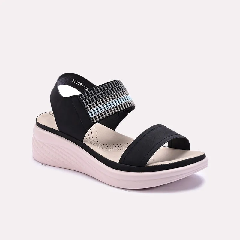 Black Chunky Heel Casual Sandals 0421537