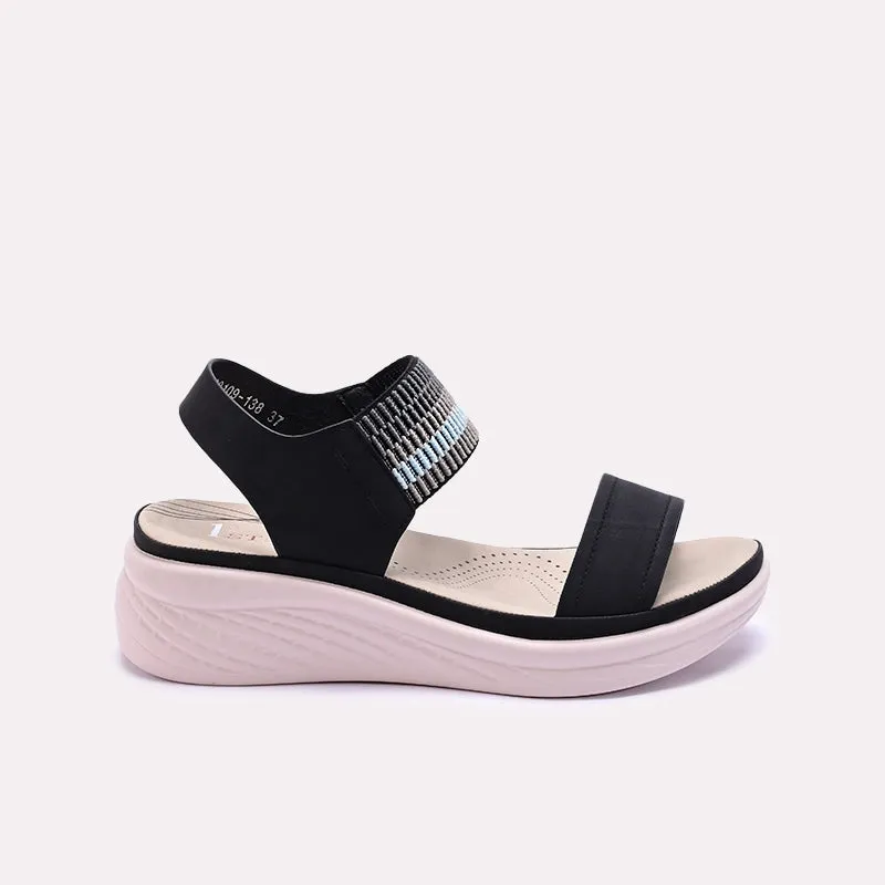 Black Chunky Heel Casual Sandals 0421537