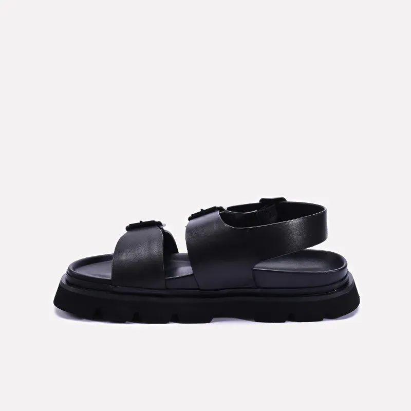 Black Chunky Soft Sole Sandals For Men 0141168