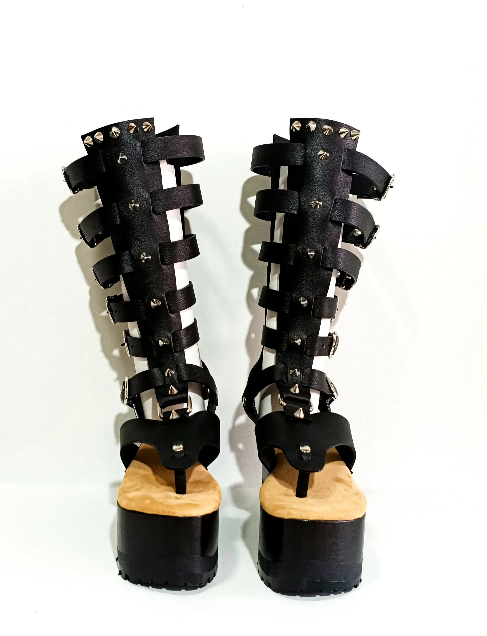 Black Gladiator Flip Flops Sandals