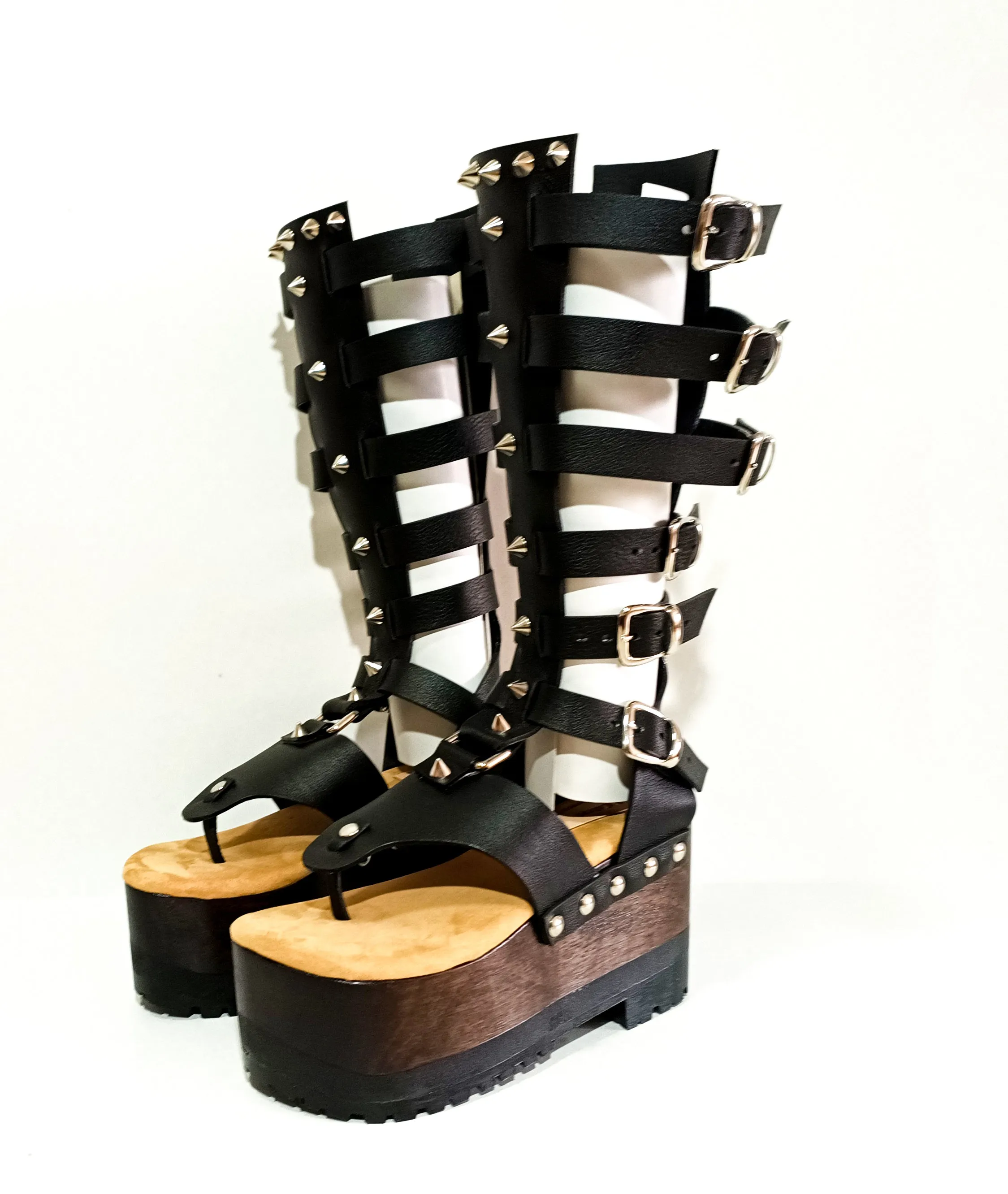 Black Gladiator Flip Flops Sandals