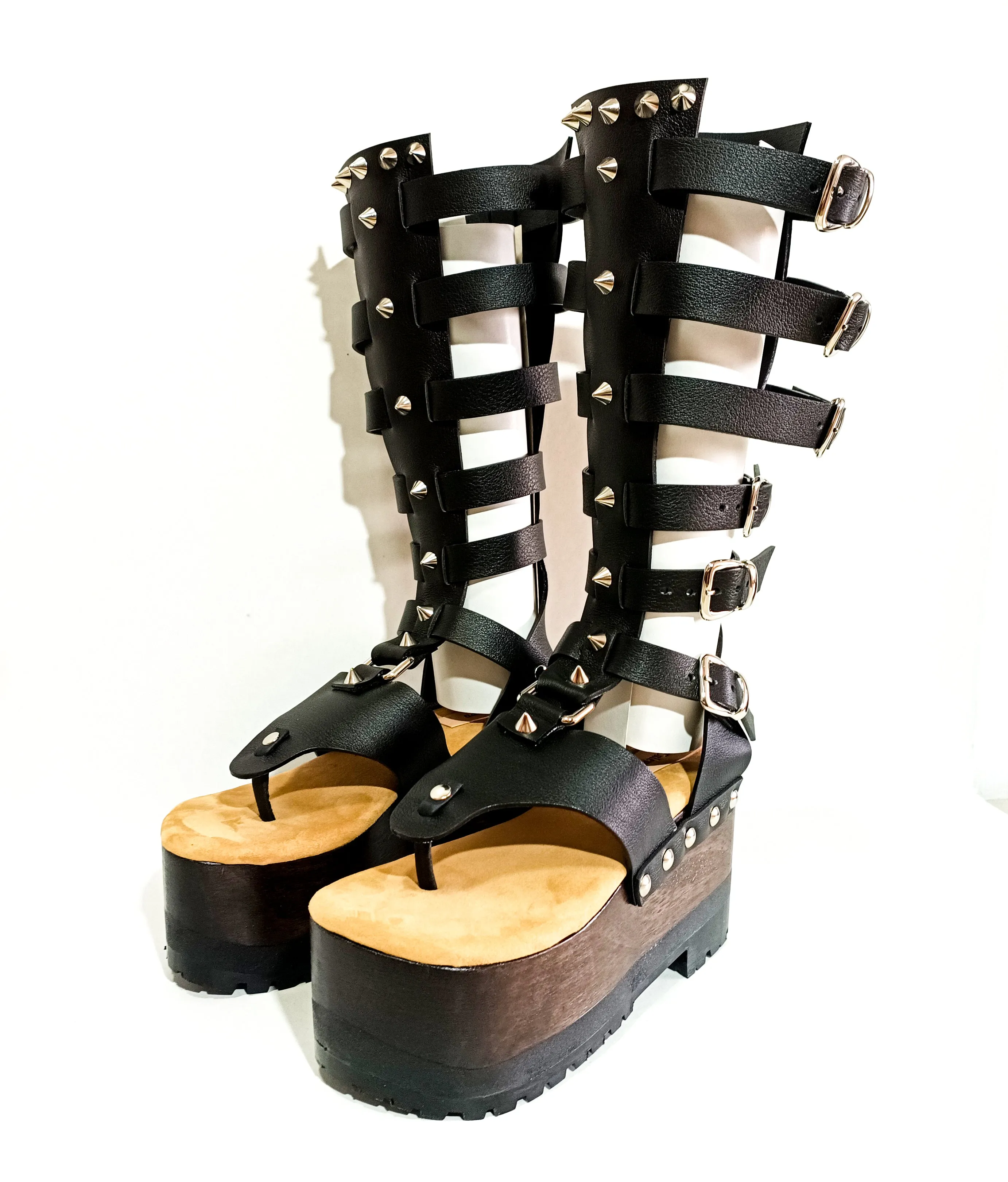 Black Gladiator Flip Flops Sandals