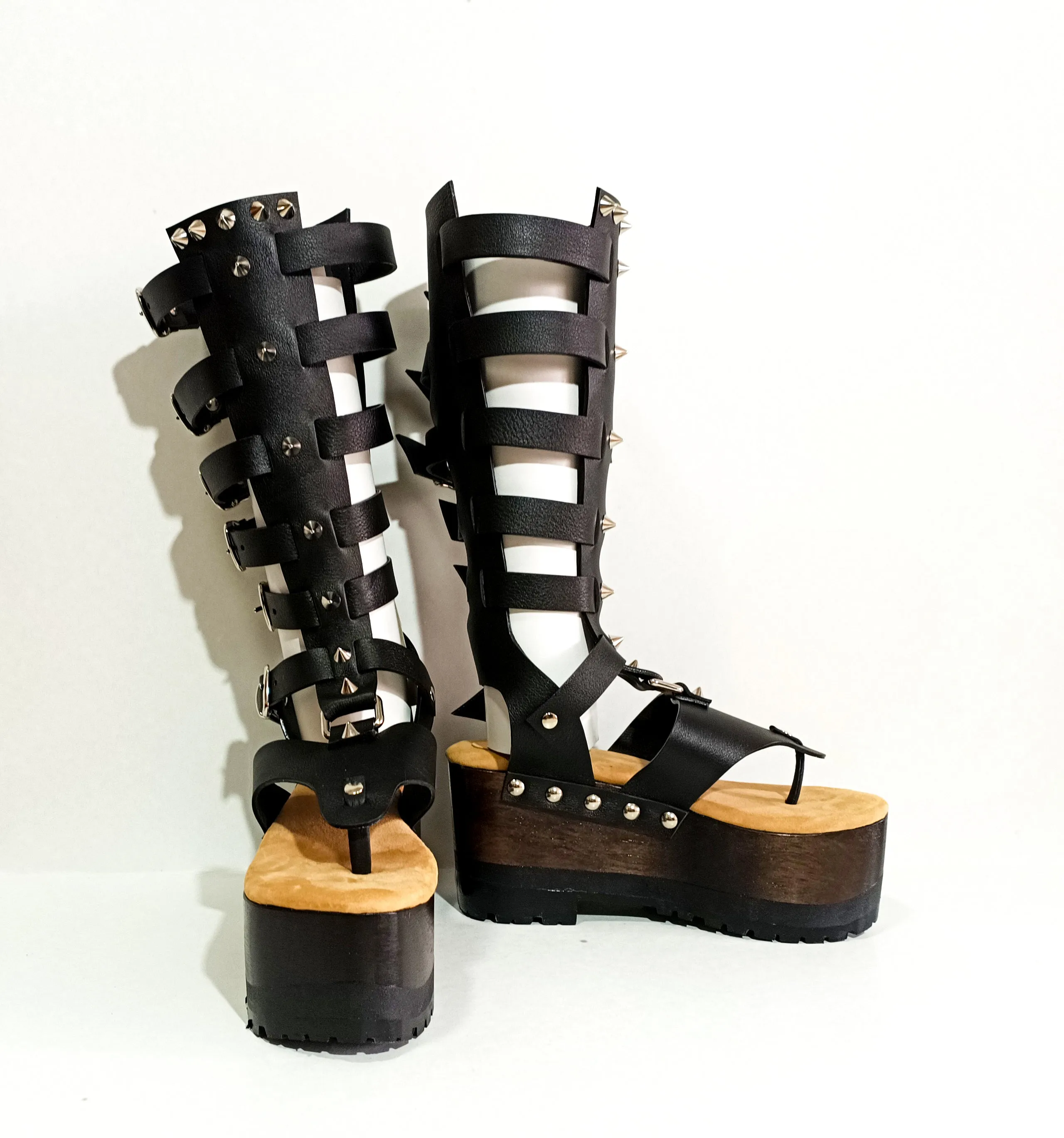 Black Gladiator Flip Flops Sandals