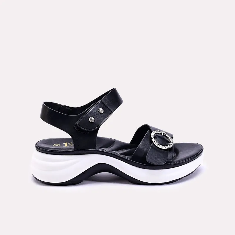 Brielle Black Chunky Casual Sandals 0421326