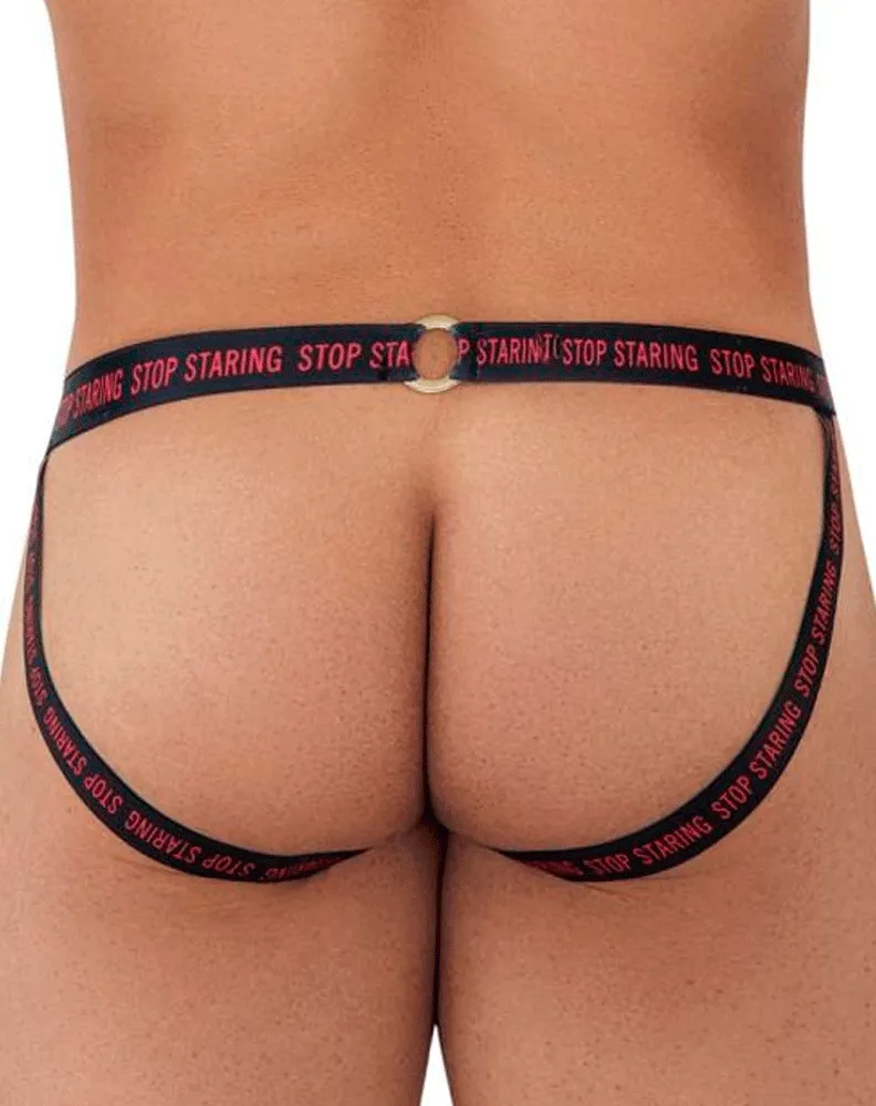 Candyman 99619 Stop Staring Lace Jockstrap Red