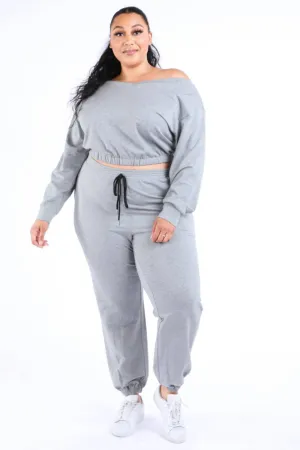Casual Crop Jogger Set