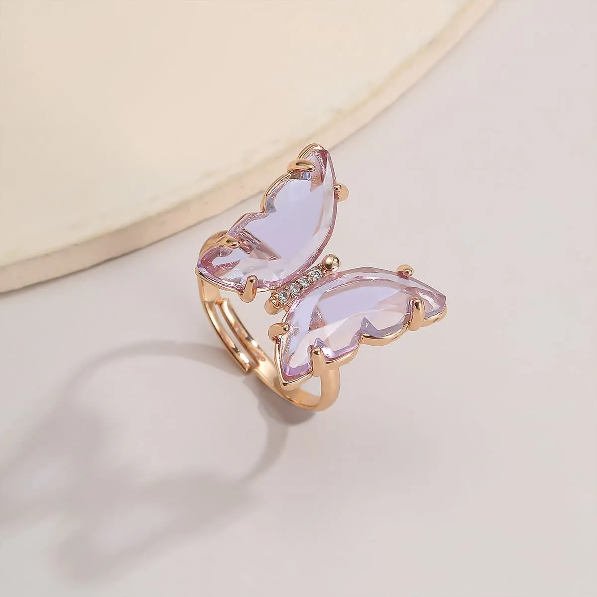 Chic Colorful Zirconia Butterfly Ring